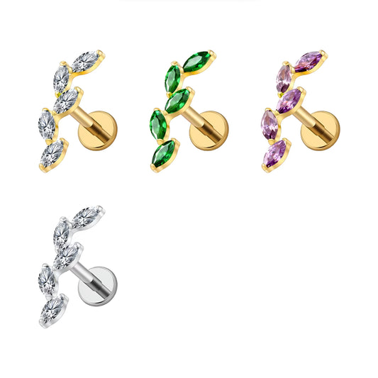 Titanium Five Marquise Climber Flat Ear Piercing
