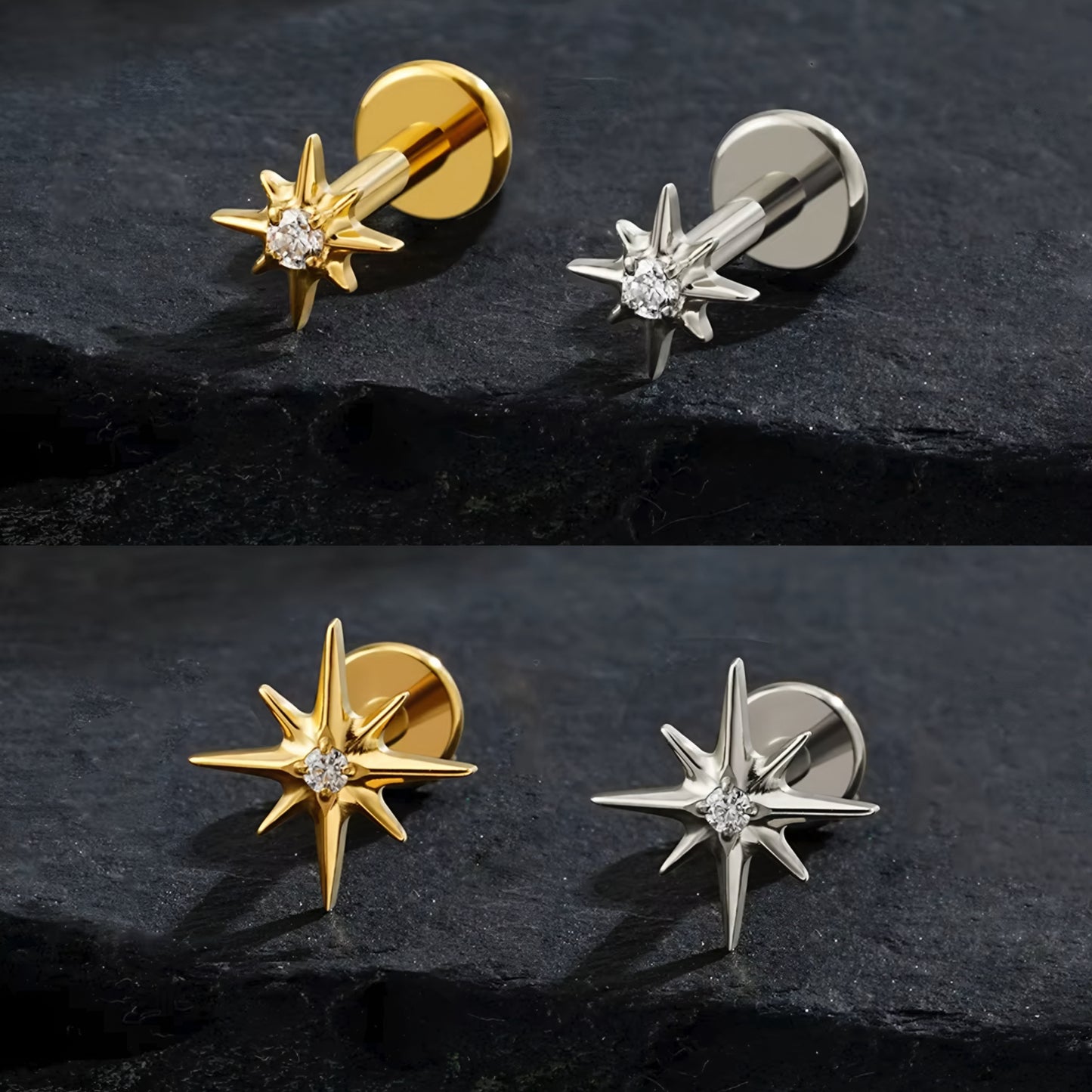 Titanium North Star Flat Ear Piercing