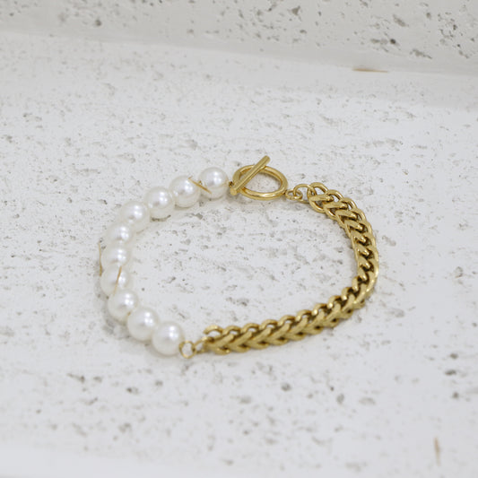 Pearl T Lock bracelet