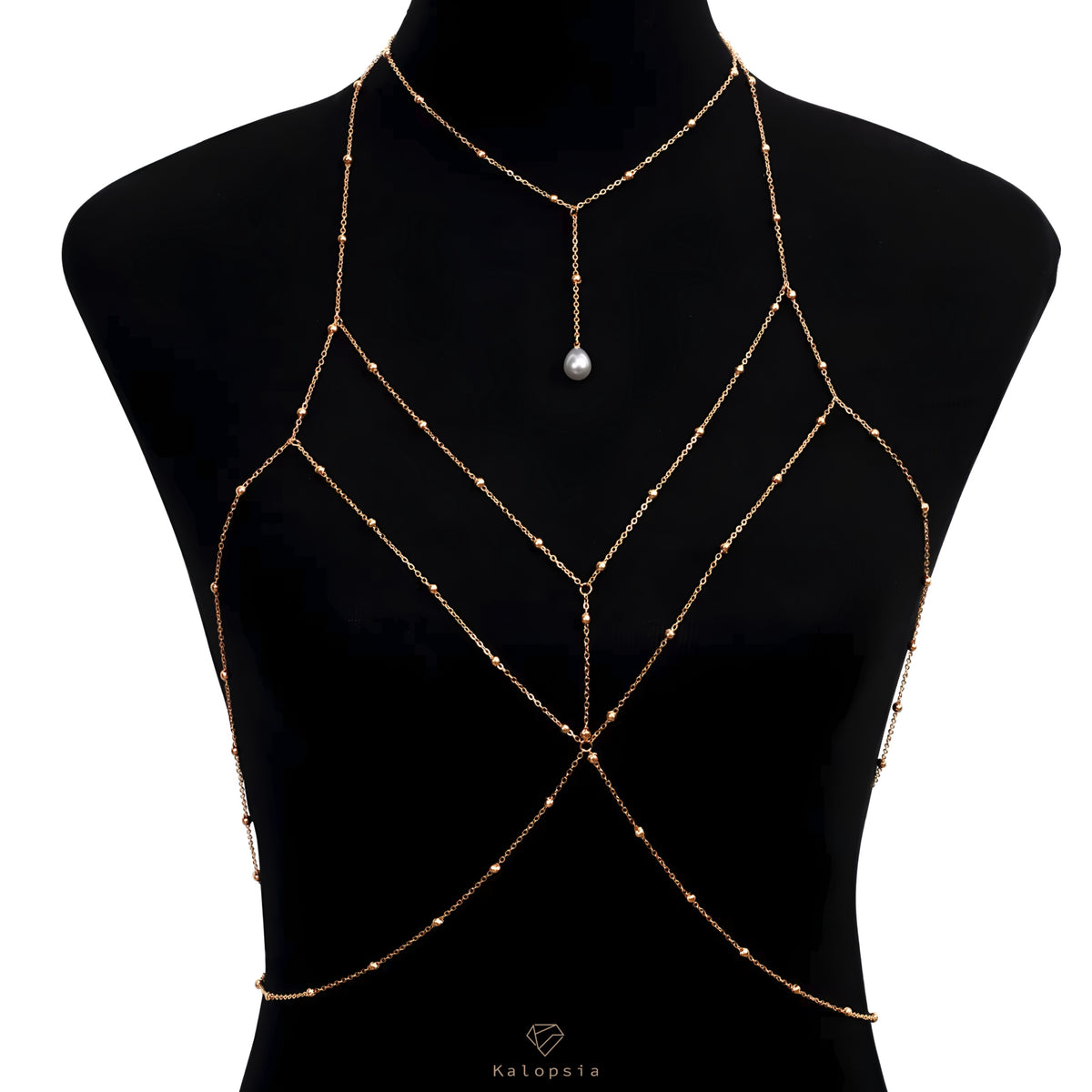 Pearl Beaded Body Chest Waist Chain