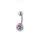 Multicolor Silver Belly Piercing