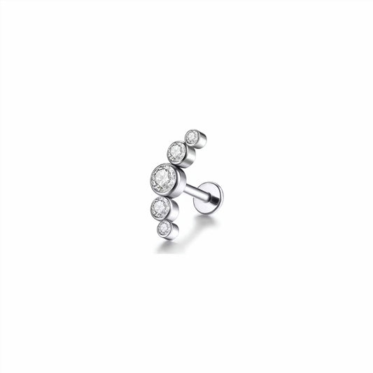 Doted Curve Helix Titanium Flat Ear Piercing