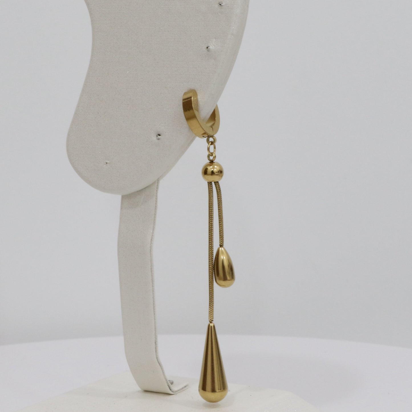 Gold Drop Snake Chain Earring Pair