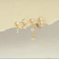 4pcs/set Light Pink Hear Drop Earring Set