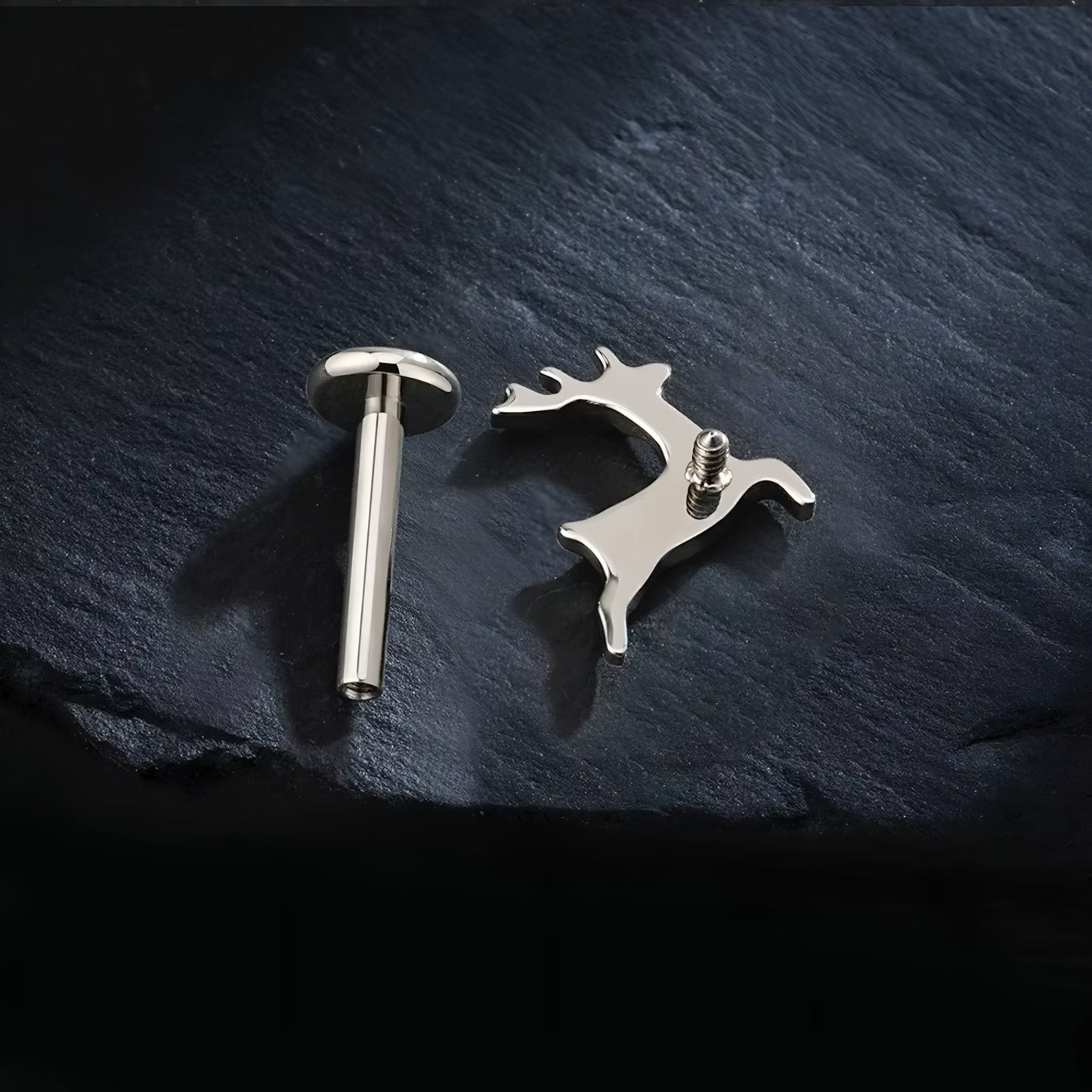 Titanium Tiny Deer Flat Ear Piercing