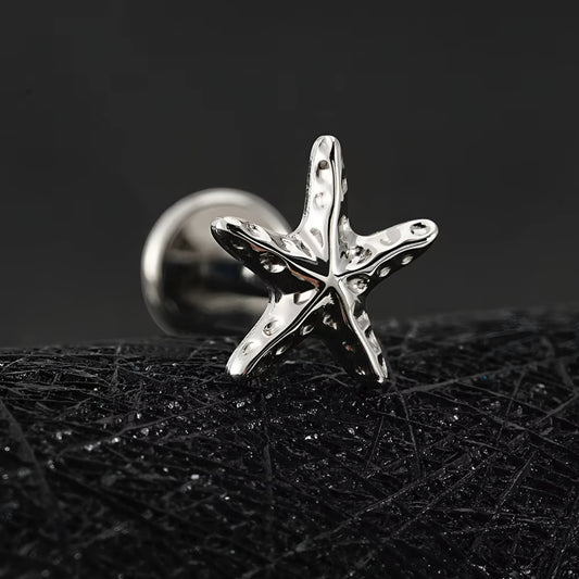 Titanium Tiny Starfish Flat Ear Piercing