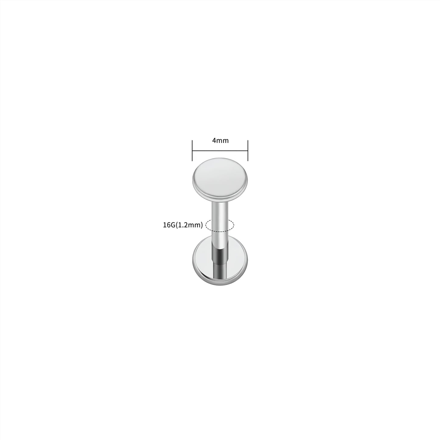 Titanium Circle Disc Flat Ear Piercing