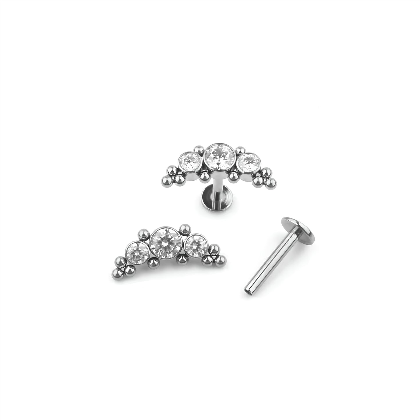 Titanium Cluster Lip Monroe Flat Ear Piercing