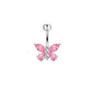 Pink Butterfly Belly Piercing