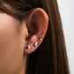 4pcs/Set Classic Blue Sapphire Clear Zircon