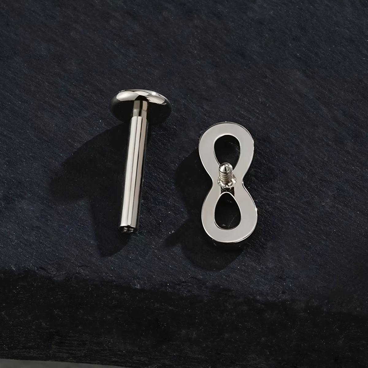 Titanium Infinity Symbol Flat Ear Piercing