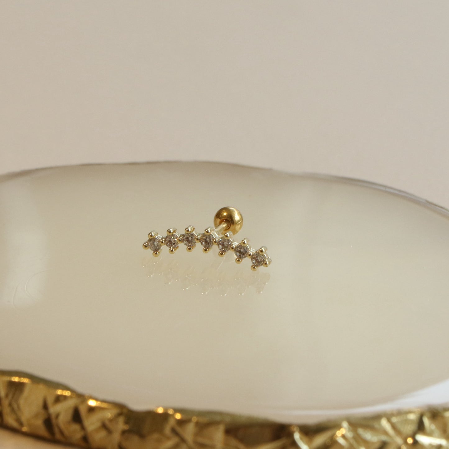 Curve 7 Zircon Helix Ball Ear Piercing