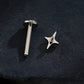 Titanium Four Point Star Flat Ear Piercing