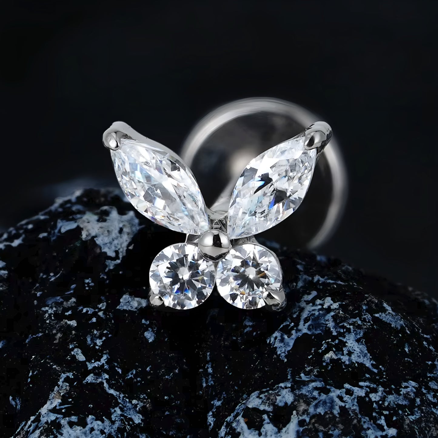 Titanium Mini Butterfly Flat Ear Piercing