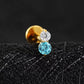 Titanium Tiny Two Stone Flat Ear Piercing