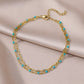 Double Layer Cable chain & Turquoise Anklet