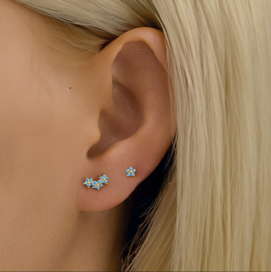 Light Blue Double Face Ear Piercing