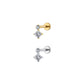 Titanium Square & Round Flat Ear Piercing
