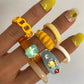 7 Rings/set Bohemian Acrylic Multicolor