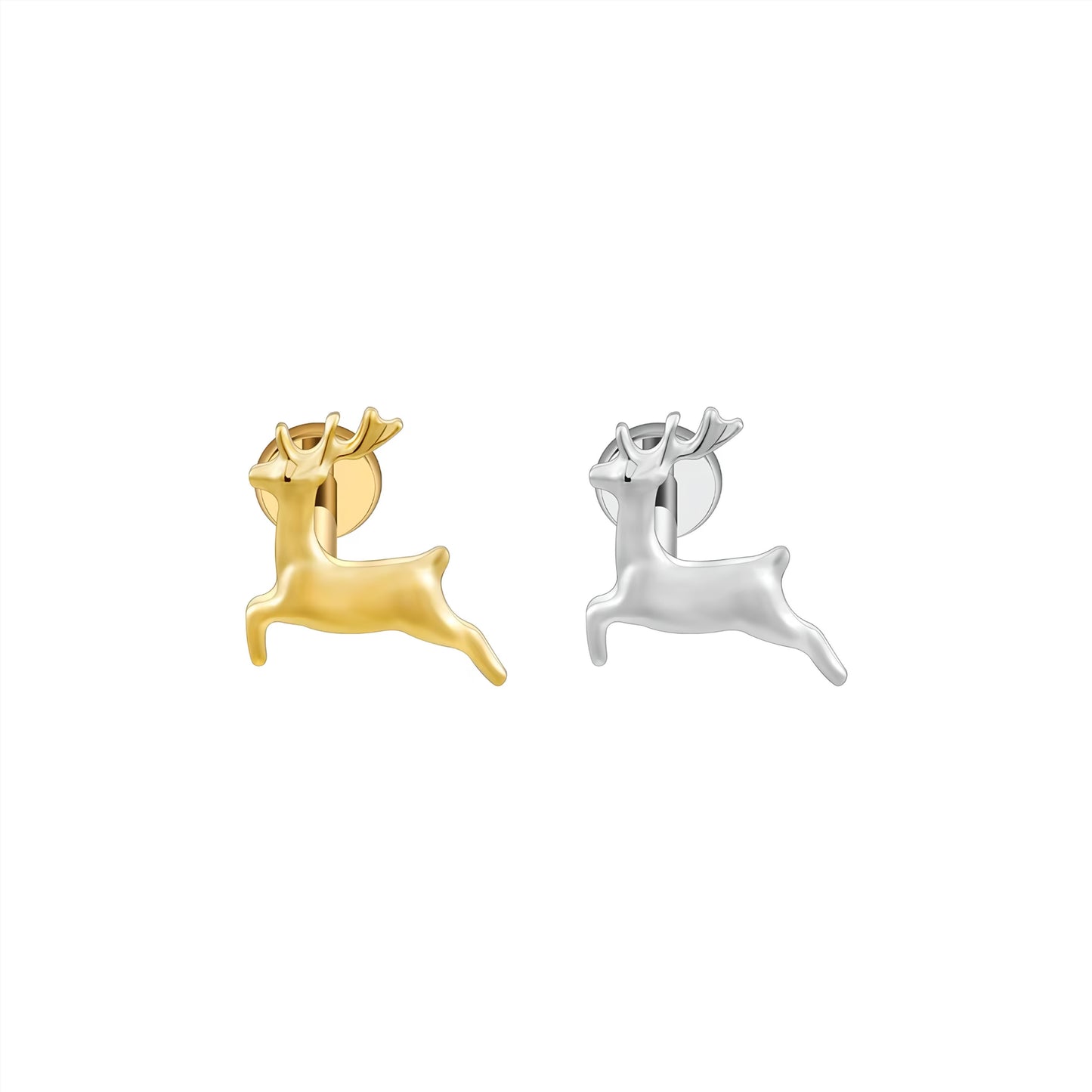Titanium Tiny Deer Flat Ear Piercing