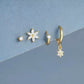 4pcs/set Flowers Loops Zircon