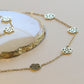 Flower Necklace Bracelet Earring set