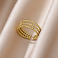 Triplet Bead Adjustable Ring