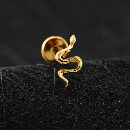 Titanium Mini Snake Serpent Flat Ear Piercing