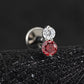 Titanium Tiny Two Stone Flat Ear Piercing