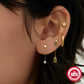6pcs/set Gold Green Simple Hoop with 2 Chains