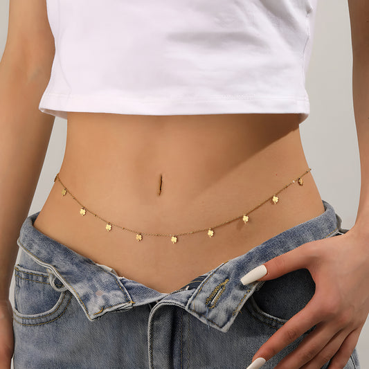 Lucky Flora Waist Belly Chain with Hanged Flower