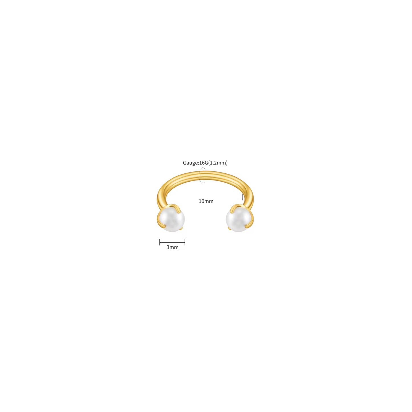 Horse Shoe Pearl Screw Piercing