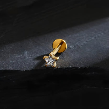 Titanium Dainty Star Flat Ear Piercing