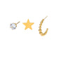3pairs/set Rounded Dots Star Earring