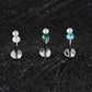 Titanium Tiny Two Stone Flat Ear Piercing