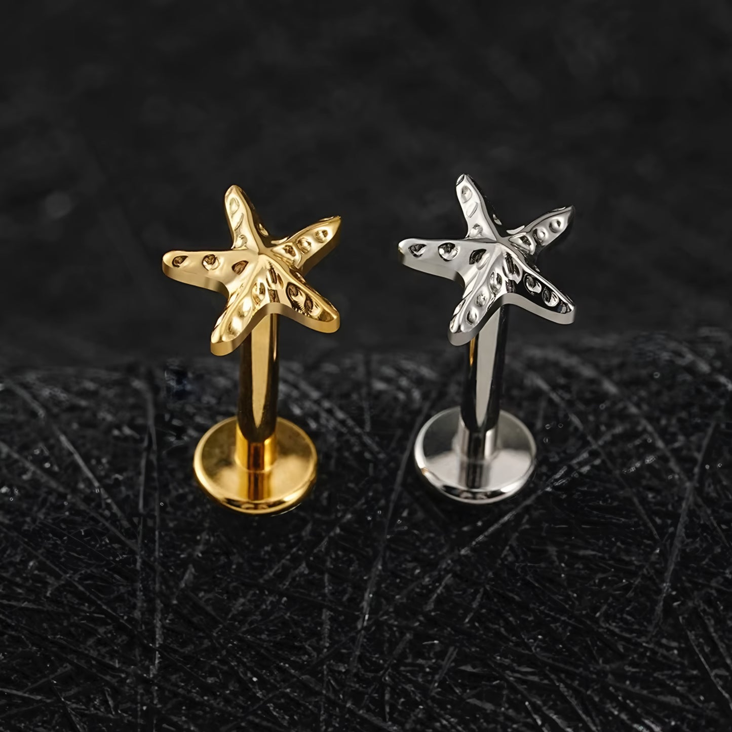 Titanium Tiny Starfish Flat Ear Piercing