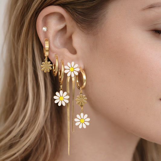 6pcs/set Spring Flower Earring Set
