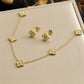 Tulip Zircon Necklace & Earring Set