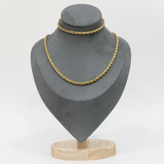 Rope Chain Necklace Bracelet set