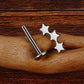 Titanium Tiny Triple Star Flat Ear Piercing