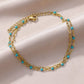 Double Layer Cable chain & Turquoise Anklet