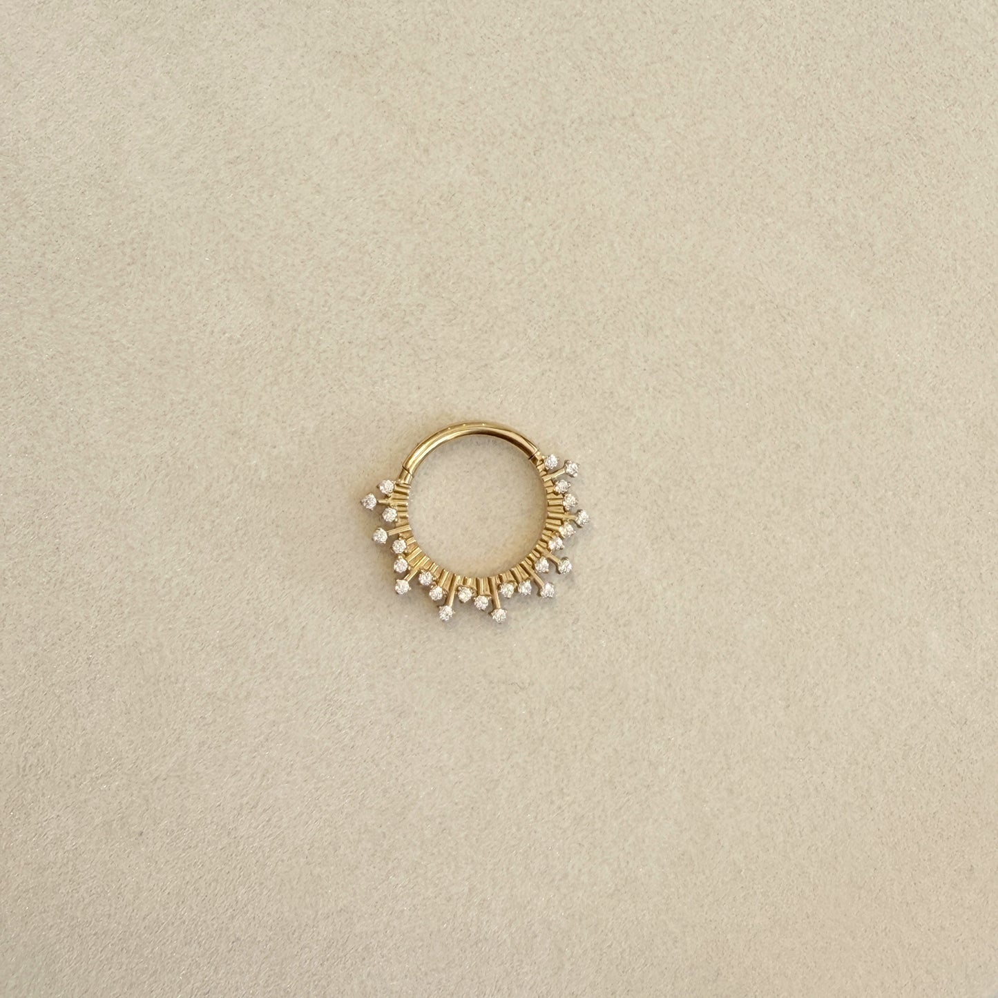 Sparkling Zircon Septum Ring