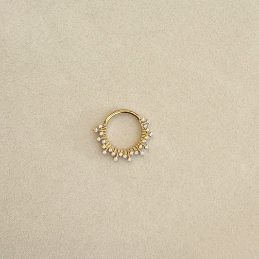 Sparkling Zircon Septum Ring