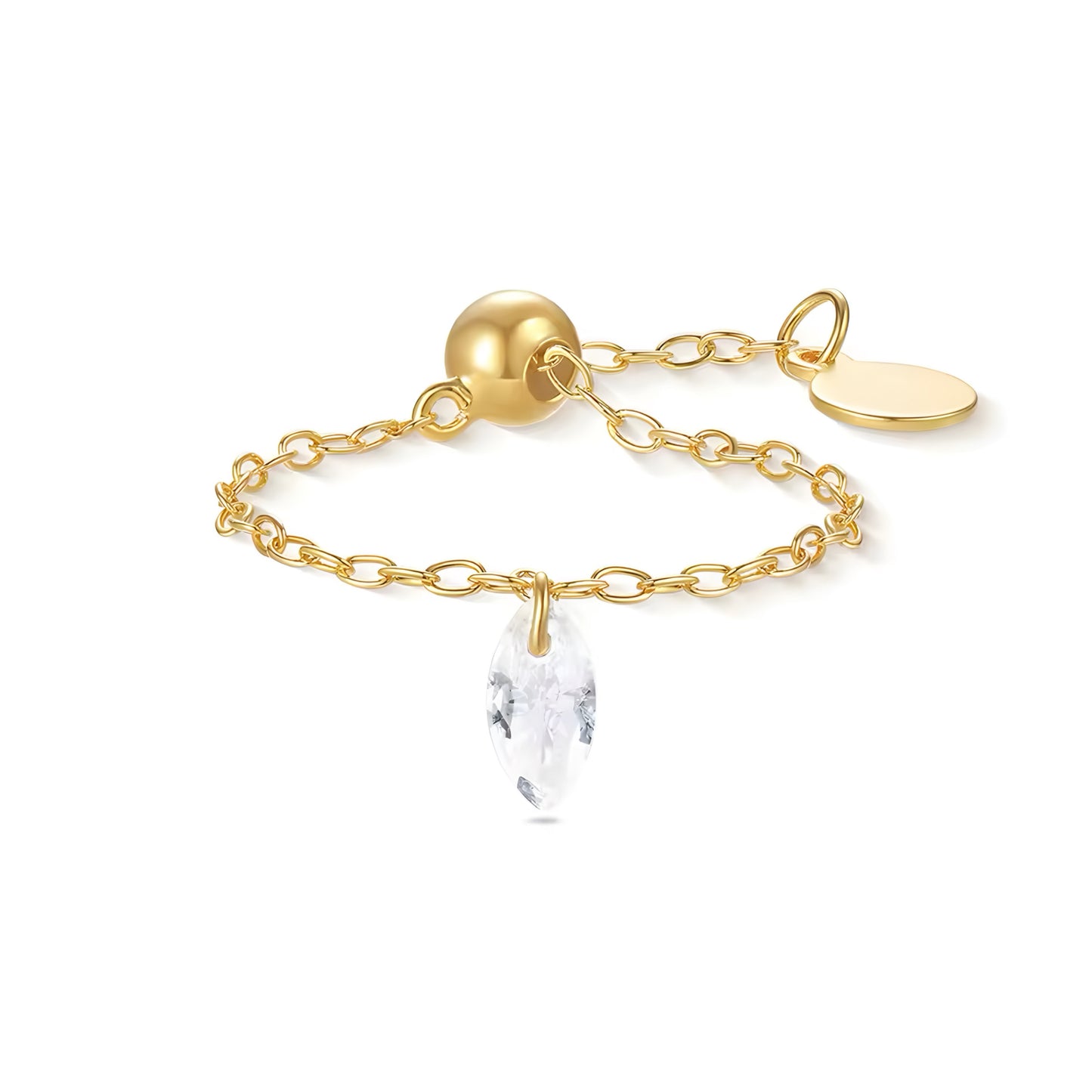 Chain Ring Oval Zircon