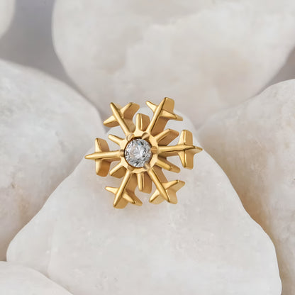 Titanium Snowflake Flower Flat Ear Piercing