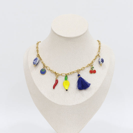 Multi Pendants Cherry Necklace
