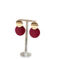 Gold Red Circles Earring Stud