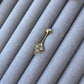 Four Round Zircon Belly Piercing