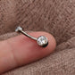 Double Zircon Titanium Belly Button Piercing