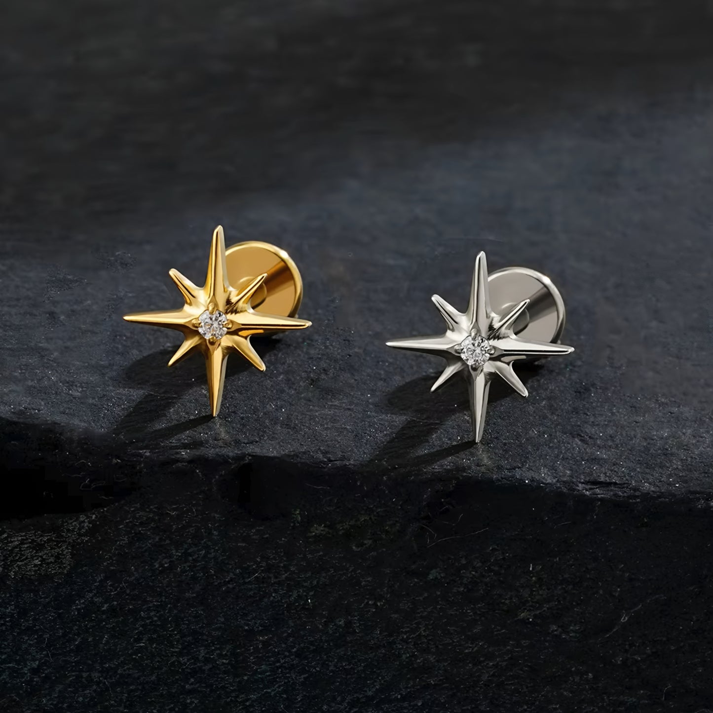 Titanium North Star Flat Ear Piercing